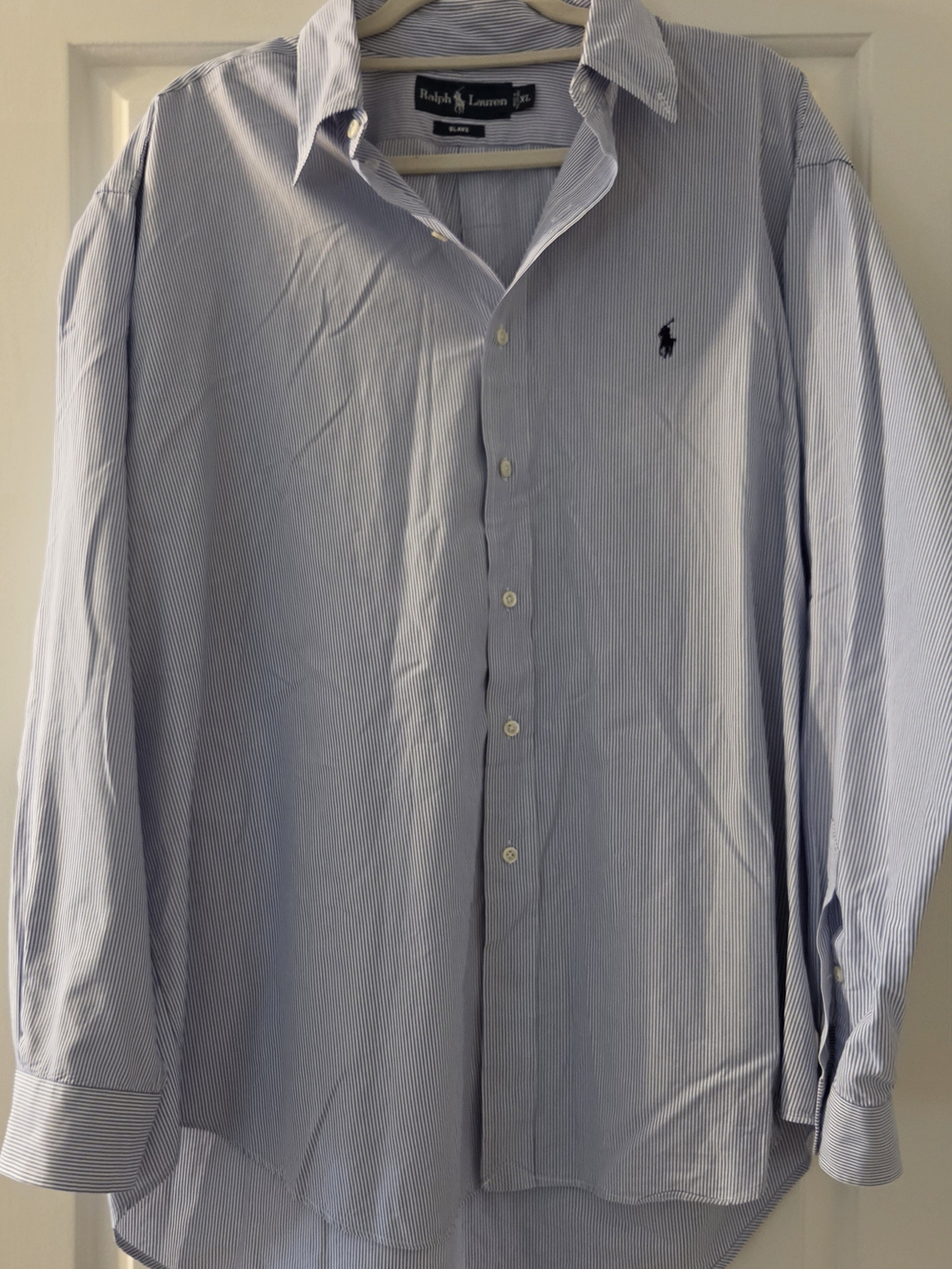 Polo Ralph Lauren "Blake" Blue & White Striped Button-Up Shirt - Men's XL